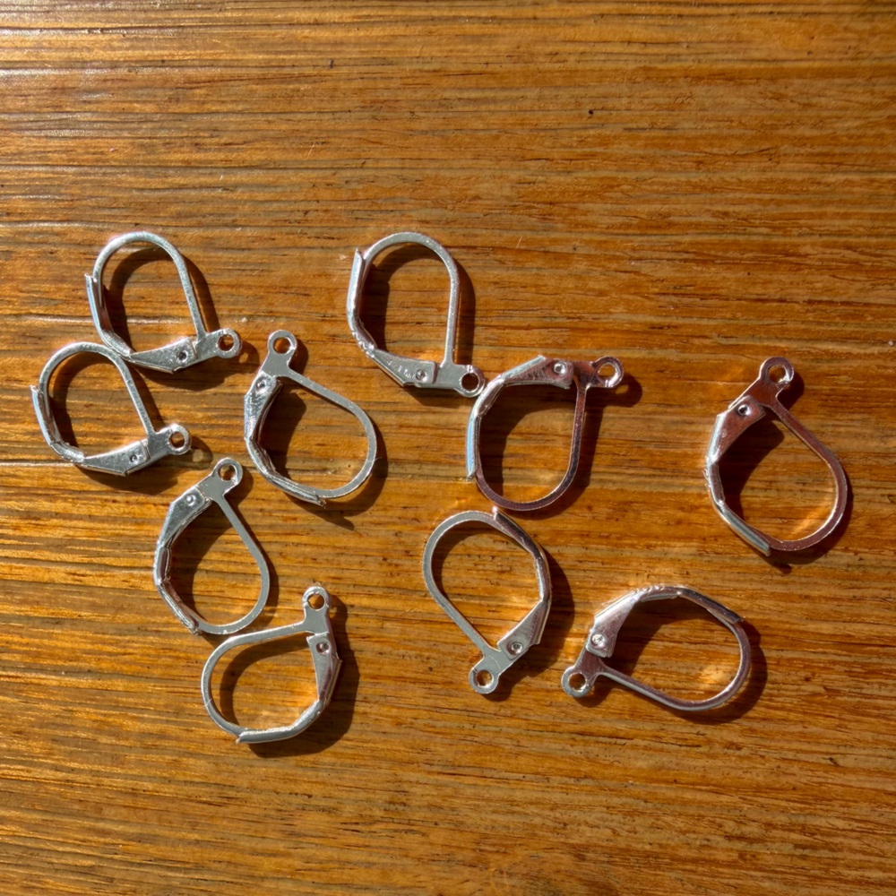 10pcs 925 Sterling Silver Lever Back Hinged Earring Hooks for Jewelry Making - Picture 2 of 6